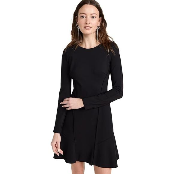 Theory‎ Womens Black Seam Sculpted Ponte Scuba Knit Classic Capsule Skater Dress - Picture 13 of 13